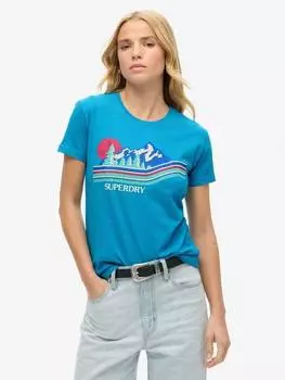 Уличная графическая футболка из органического хлопка Superdry, цвет Azure Teal