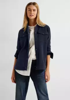 Уличная куртка Cecil без капюшона, однотонная, цвет Night Sky Blue