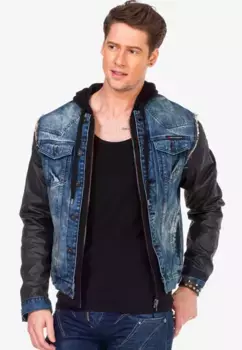 Уличная куртка Cipo & Baxx с повседневным капюшоном, черный