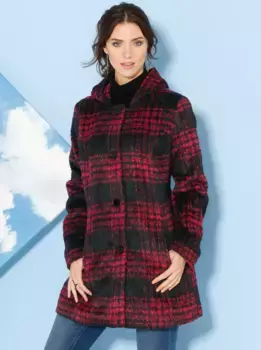 Уличная куртка Classic Basics с капюшоном, цвет Schwarz-Rot-Kariert