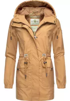 Уличная куртка Navahoo "Neophee" с капюшоном, женская переходная парка из переработанных материалов, коричневый