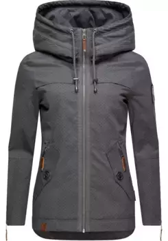 Уличная куртка Navahoo "Wekoo", с капюшоном, современная женская переходная парка из хлопка с капюшоном, цвет Anthra