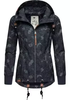 Уличная куртка Ragwear "Danka Leaves", с капюшоном, стильная переходная куртка с принтом и капюшоном, цвет морской волны