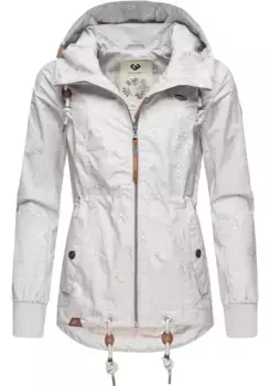 Уличная куртка Ragwear "Danka Leaves", с капюшоном, стильная переходная куртка с принтом и капюшоном, серый