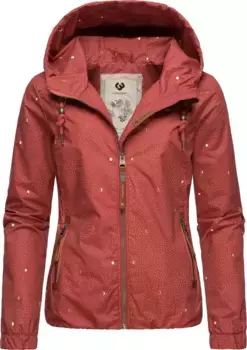 Уличная куртка Ragwear "Darow Print", с капюшоном, стильная переходная куртка с принтом и капюшоном, розовый
