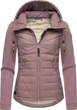 Уличная куртка Ragwear "Люсинда" с капюшоном, стеганая куртка из современного микса материалов с капюшоном, лиловый