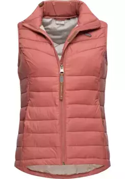 Уличная куртка Ragwear "Салори", без капюшона, стильный стеганый жилет, идеальный вариант для переходного периода, розовый