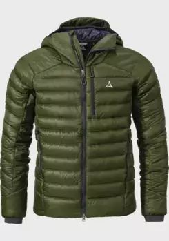 Уличная куртка Schffel "Down Jacket Tschierval M", с капюшоном, зеленый