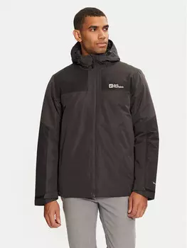 Уличная куртка стандартного кроя Jack Wolfskin, черный