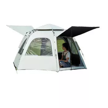 Уличная палатка Ziyouke [две двери и пять окон] виниловая солнцезащитная палатка на 5-8 человек + влагонепроницаемый коврик