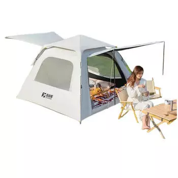 Уличная палатка Ziyouke [серия Dawn] Виниловая солнцезащитная палатка на 3-4 человека + влагостойкий коврик + коврик для пикника