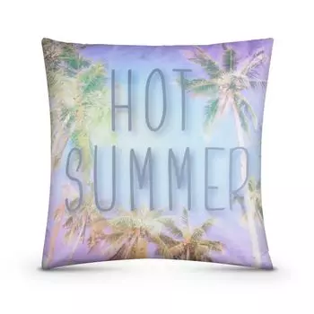 Уличная подушка (45 х 45 см) Декоративная подушка "Жаркое лето" с фотопринтом - молния - грязеотталкивающая, водоотталкивающая садовая - съемный чехол на подушку Bestlivings