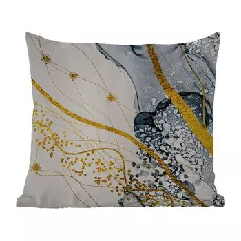 Уличная подушка MuchoWow - Абстракция - Золото - Природа - Искусство - 45x45 см - Устойчивость к атмосферным воздействиям - Подушка для отдыха - Чехлы для подушек - Декоративные чехлы для подушек - Декоративные чехлы для подушек, мультиколор