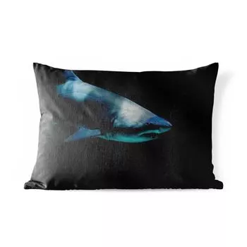 Уличная подушка MuchoWow - Акула - Макро - Вода - 60x40 см - Защита от атмосферных воздействий - Подушка для отдыха - Чехлы для подушек - Декоративные чехлы для подушек - Декоративные чехлы для подушек, мультиколор