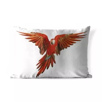 Уличная подушка MuchoWow - Ара - Птица - Перья - Белый - 60x40 см - Устойчивость к атмосферным воздействиям - Подушка для отдыха - Чехлы для подушек - Декоративные чехлы для подушек - Декоративные чехлы для подушек, мультиколор