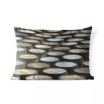 Уличная подушка MuchoWow — Бочки, наполненные виски — 50x30 см — Устойчивость к атмосферным воздействиям — Подушка для отдыха — Чехол на подушку — Хлопчатобумажная ткань — Декоративные чехлы на подушки, мультиколор