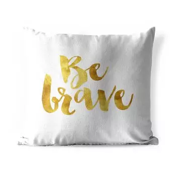 Уличная подушка MuchoWow — Будь храбрым — Цитаты — Пословицы — 50x50 см — Устойчивость к атмосферным воздействиям — Подушка для отдыха — Чехол на подушку — Хлопчатобумажная ткань — Декоративные чехлы на подушки, мультиколор