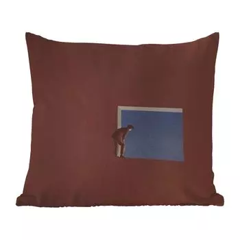 Уличная подушка MuchoWow - Человек - Винтаж - Дизайн - 40x40 см - Устойчивость к атмосферным воздействиям - Подушка для отдыха - Чехол на подушку - Хлопчатобумажная ткань - Декоративные чехлы на подушки, мультиколор