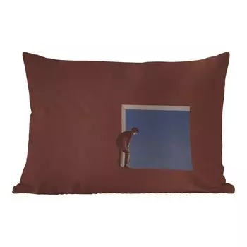 Уличная подушка MuchoWow - Человек - Винтаж - Дизайн - 60x40 см - Устойчивость к атмосферным воздействиям - Подушка для отдыха - Чехлы для подушек - Декоративные чехлы для подушек - Декоративные чехлы для подушек, мультиколор