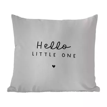 Уличная подушка MuchoWow - Цитаты - Hello Little One - Малыш - Пословицы - Дети - 45x45 см - Устойчивость к атмосферным воздействиям - Подушка для отдыха - Чехлы для подушек - Декоративные чехлы для подушек - Декоративные чехлы для подушек, муль...