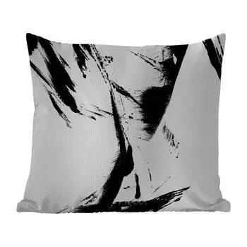 Уличная подушка MuchoWow - Цвет - Черный - Абстракция - 40x40 см - Устойчивость к атмосферным воздействиям - Подушка для отдыха - Чехол на подушку - Хлопчатобумажная ткань - Декоративные наволочки, мультиколор