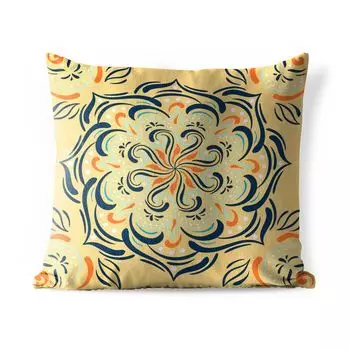 Уличная подушка MuchoWow - Цветок - Листья - Желтый - Узор - 60x60 см - Устойчивость к атмосферным воздействиям - Подушка для отдыха - Чехлы для подушек - Декоративные чехлы для подушек - Декоративные чехлы для подушек, мультиколор