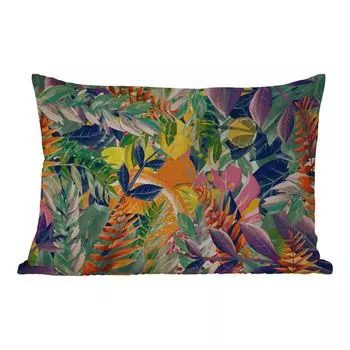 Уличная подушка MuchoWow - Цветы - Джунгли - Тропический - 60x40 см - Устойчивость к атмосферным воздействиям - Подушка для отдыха - Чехлы для подушек - Декоративные чехлы для подушек - Декоративные чехлы для подушек, мультиколор