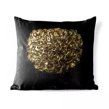 Уличная подушка MuchoWow - Цветы - Листья - Золото - 60x60 см - Устойчивость к атмосферным воздействиям - Подушка для отдыха - Чехлы для подушек - Декоративные чехлы для подушек - Декоративные чехлы для подушек, мультиколор