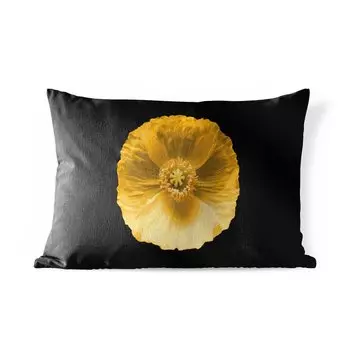 Уличная подушка MuchoWow - Цветы - Мак - Желтый - 50x30 см - Устойчивость к атмосферным воздействиям - Подушка для отдыха - Чехол на подушку - Хлопчатобумажная ткань - Декоративные наволочки, мультиколор