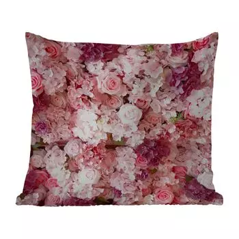 Уличная подушка MuchoWow - Цветы - Розовый - Розы - 45x45 см - Устойчивость к атмосферным воздействиям - Подушка для отдыха - Чехлы для подушек - Декоративные чехлы для подушек - Декоративные чехлы для подушек, мультиколор