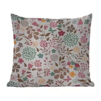 Уличная подушка MuchoWow - Цветы - Узоры - Цвета - 60x60 см - Устойчивость к атмосферным воздействиям - Подушки для отдыха - Чехлы для подушек - Декоративные чехлы для подушек - Декоративные чехлы для подушек, мультиколор
