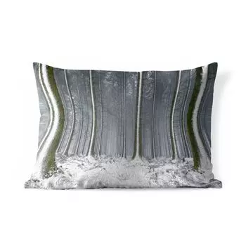 Уличная подушка MuchoWow - Деревья - Зима - Снег - 50x30 см - Устойчивость к атмосферным воздействиям - Подушка для отдыха - Чехол на подушку - Хлопчатобумажная ткань - Декоративные наволочки, мультиколор