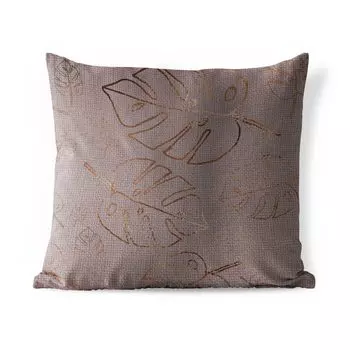 Уличная подушка MuchoWow - Дизайн - Листья - Фиолетовый - 40x40 см - Устойчивость к атмосферным воздействиям - Подушка для отдыха - Чехол на подушку - Хлопчатобумажная ткань - Декоративные чехлы на подушки, мультиколор