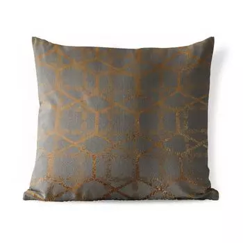 Уличная подушка MuchoWow - Дизайн - Шестиугольник - Серый - 50x50 см - Устойчивость к атмосферным воздействиям - Подушка для отдыха - Чехол на подушку - Хлопчатобумажная ткань - Декоративные чехлы на подушки, мультиколор