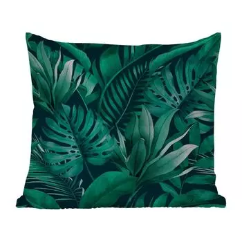 Уличная подушка MuchoWow - Джунгли - Растения - Лист - Мальчик - Девочка - Ребенок - 50x50 см - Устойчивость к атмосферным воздействиям - Подушка для отдыха - Чехол на подушку - Хлопчатобумажная ткань - Декоративные наволочки, мультиколор