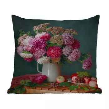 Уличная подушка MuchoWow - Фрукты - Розовый - Натюрморт - 45x45 см - Устойчивость к атмосферным воздействиям - Подушка для отдыха - Чехлы для подушек - Декоративные чехлы для подушек - Декоративные чехлы для подушек, мультиколор