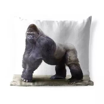 Уличная подушка MuchoWow - Горилла - Животные - Мальчики - Девочки - Дети - 40x40 см - Устойчивость к атмосферным воздействиям - Подушка для отдыха - Чехол на подушку - Хлопчатобумажная ткань - Декоративные наволочки, мультиколор
