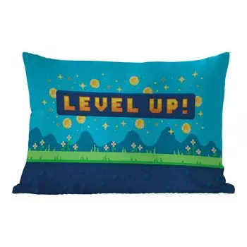 Уличная подушка MuchoWow - Игры - Пейзаж - Пиксельная графика - 60x40 см - Устойчивость к атмосферным воздействиям - Подушка для отдыха - Чехлы для подушек - Декоративные чехлы для подушек - Декоративные чехлы для подушек, мультиколор
