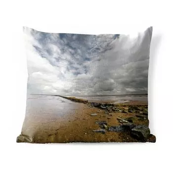Уличная подушка MuchoWow - Камень - Море - Фризские острова - 60x60 см - Устойчивость к атмосферным воздействиям - Подушка для отдыха - Чехлы для подушек - Декоративные чехлы для подушек - Декоративные чехлы для подушек, мультиколор