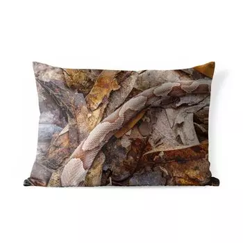 Уличная подушка MuchoWow - Камуфляж - Змея - Листья - 50x30 см - Устойчивость к атмосферным воздействиям - Подушка для отдыха - Чехол на подушку - Хлопчатобумажная ткань - Декоративные наволочки, мультиколор