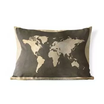 Уличная подушка MuchoWow - Карта мира - Винтаж - Мрамор - 60x40 см - Устойчивость к атмосферным воздействиям - Подушка для отдыха - Чехлы для подушек - Декоративные чехлы для подушек - Декоративные чехлы для подушек, мультиколор