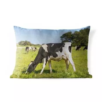 Уличная подушка MuchoWow - Корова - Трава - Животные - Лес - 60x40 см - Устойчивость к атмосферным воздействиям - Подушка для отдыха - Чехлы для подушек - Декоративные чехлы для подушек - Декоративные чехлы для подушек, мультиколор