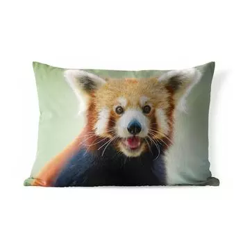 Уличная подушка MuchoWow - Красная панда - Оранжевый - Черный - 60x40 см - Устойчивость к атмосферным воздействиям - Подушка для отдыха - Чехлы для подушек - Декоративные чехлы для подушек - Декоративные чехлы для подушек, мультиколор