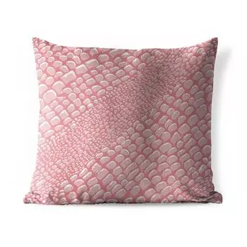 Уличная подушка MuchoWow - Крокодиловая кожа - Животный принт - Розовый - 40x40 см - Устойчивость к атмосферным воздействиям - Подушка для отдыха - Чехол на подушку - Хлопчатобумажная ткань - Декоративные чехлы на подушки, мультиколор