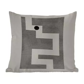 Уличная подушка MuchoWow - Лабиринт - Абстракция - Минимализм - 50x50 см - Устойчивость к атмосферным воздействиям - Подушка для отдыха - Чехол на подушку - Хлопчатобумажная ткань - Декоративные наволочки, мультиколор