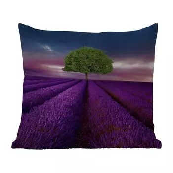 Уличная подушка MuchoWow - Лаванда - Дерево - Фиолетовый - 60x60 см - Устойчивость к атмосферным воздействиям - Подушка для отдыха - Чехлы для подушек - Декоративные чехлы для подушек - Декоративные чехлы для подушек, мультиколор