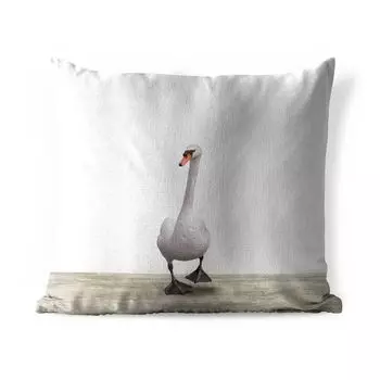 Уличная подушка MuchoWow - Лебедь - Животные - Птица - Мальчики - Девочки - Дети - 45x45 см - Устойчивость к атмосферным воздействиям - Подушки для отдыха - Чехлы для подушек - Декоративные чехлы для подушек - Декоративные чехлы для подушек, мул...