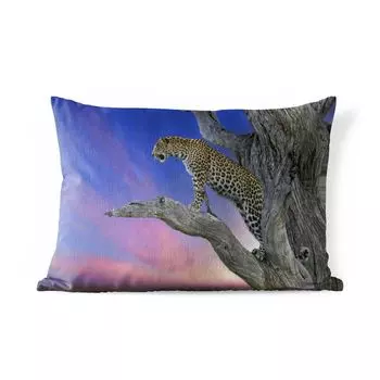 Уличная подушка MuchoWow - Леопард - Дерево - Ветка - 60x40 см - Устойчивость к атмосферным воздействиям - Подушка для отдыха - Чехлы для подушек - Декоративные чехлы для подушек - Декоративные чехлы для подушек, мультиколор