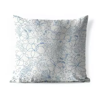 Уличная подушка MuchoWow - Лето - Цветы - Синий - 45x45 см - Устойчивость к атмосферным воздействиям - Подушка для отдыха - Чехлы для подушек - Декоративные чехлы для подушек - Декоративные чехлы для подушек, мультиколор