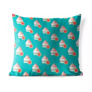 Уличная подушка MuchoWow - Лето - Мороженое - Синий - 40x40 см - Устойчивость к атмосферным воздействиям - Подушка для отдыха - Чехол на подушку - Хлопчатобумажная ткань - Декоративные наволочки, мультиколор